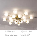 Axyaa Nordic Copper Glass Ball Chandelier for Modern Luxury Living Room