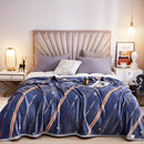 Axyaa Nordic Flower Print Plush Flannel Blanket, Soft Throw for Sofa Couch Bed