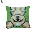 Axyaa Watercolor Dog Print Linen Pillow Cover 45X45CM