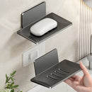 Axyaa Bathroom Soap Dish Holder Wall-Mounted Drain Space Aluminum Shower Shelf