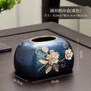 Ceramic Tissue Box for Living Room Coffee Table Decor - Axyaa Light Luxury Collection