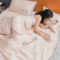 Axyaa Embroidered Tencel Cool Quilt Set with Ice Silk for Summer Luxe Comfort