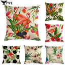 Axyaa Palm Leaf Green Seat Cover with Beautiful Flower Design for Sofa Decor