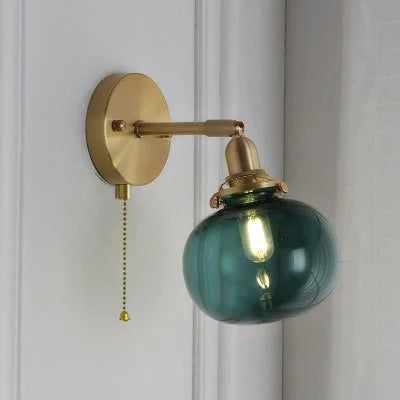 Nordic Modern Glass Ball Wall Sconce by Axyaa for Bedroom Bathroom Stair Mirror