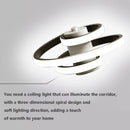 Axyaa Spiral LED Ceiling Light for Home Decor, Black/White, Modern Lighting Fixtures