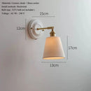Axyaa Ceramic Sconce with Brass Arm - Handcrafted Porcelain Wall Lighting