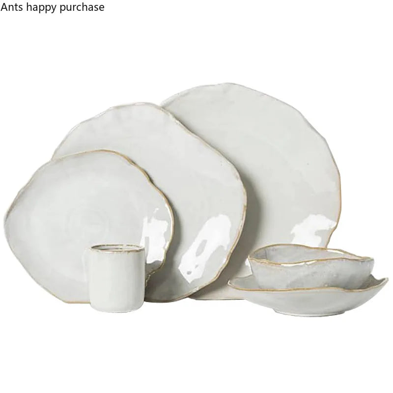 Axya Ceramic Dinnerware Set: Plates, Bowls, and Dishes for Western and Asian Cuisine