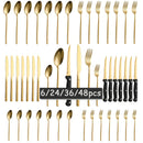 Axyaa Stainless Steel Tableware Set, 48pcs, Dishwasher Safe, Steak Knife, Classic Design