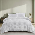 Axyaa Tufted Geometric Duvet Cover Set with Pillowcases - Lightweight Boho Bedding