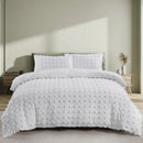 Axyaa Tufted Geometric Duvet Cover Set with Pillowcases - Lightweight Boho Bedding