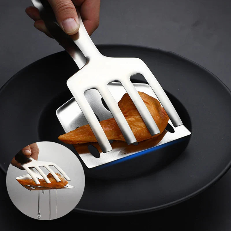 Axyaa Stainless Steel Food Tongs: BBQ Clip Meat Clamp Kitchen Tool