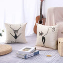 Axyaa Vintage Black Cat Cushion Cover - Cozy Home Decor Accent