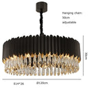 Axyaa Crystal LED Ceiling Chandeliers - Modern Black Gold Ceiling Lights