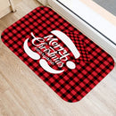 Axyaa Red Plaid Print Door Mat: Non-Slip Home Kitchen Bathroom Carpet