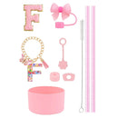 Axyaa 10pcs Tumbler Accessories Set: Straw, Cover, Cap, Boot, Stopper, Keychain, Sticker