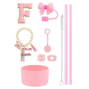 Axyaa 10pc Tumbler Accessory Set: Straw, Cover, Cap, Boot, Stopper, Keychain, Sticker