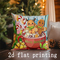 Axyaa Festive Digital Print Cushion Cover for Sofa, Bedroom, Car - Christmas Theme