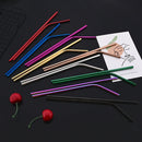 Axyaa Stainless Steel Straw Set for Drinks - 8 Pcs Straight Curved Juice Milk Tea Bar Party Kit