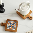 Axyaa Acacia Wood Trivet for Hot Dishes on Wooden Table - Heat Resistant