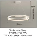 Axyaa Modern LED Round Chandelier for Dining Living Bedroom - Dimmable Ceiling Light