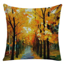 Axyaa Retro Landscape Oil Painting Linen Pillowcase 45*45cm for Living Room Sofa