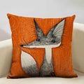 Axyaa Fox Linen Pillowcase - Nordic Animal Theme Decorative Cushion Cover 45x45cm
