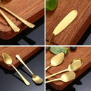 Axyaa Golden Stainless Steel Tableware Desserts Ice Cream Salad Spoon Set