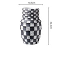 Axyaa Geometric Black Check Ceramic Vase Pot Handicraft Floral Arrangement