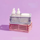 Axyaa Foldable Storage Crate: Portable Stackable Organizer Box for Makeup, Jewelry, and Toys