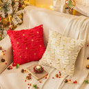 Axyaa Christmas Lanterns Embroidered Pillowcase Cojines, Retro Sofa Pillow Cover, Home Decor