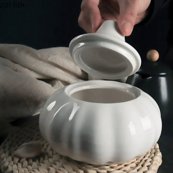 Axya Ceramic Garlic Storage Jar - Kitchen Household Container