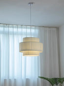 Axyaa Nordic White Fabric Pendant Lights Chandelier - Minimalist LED Lamps for Home Decor