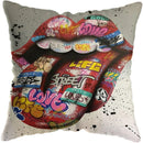 Axyaa Graffiti Street Art Pillow Covers - Home Decoration Lions David Lips Cover