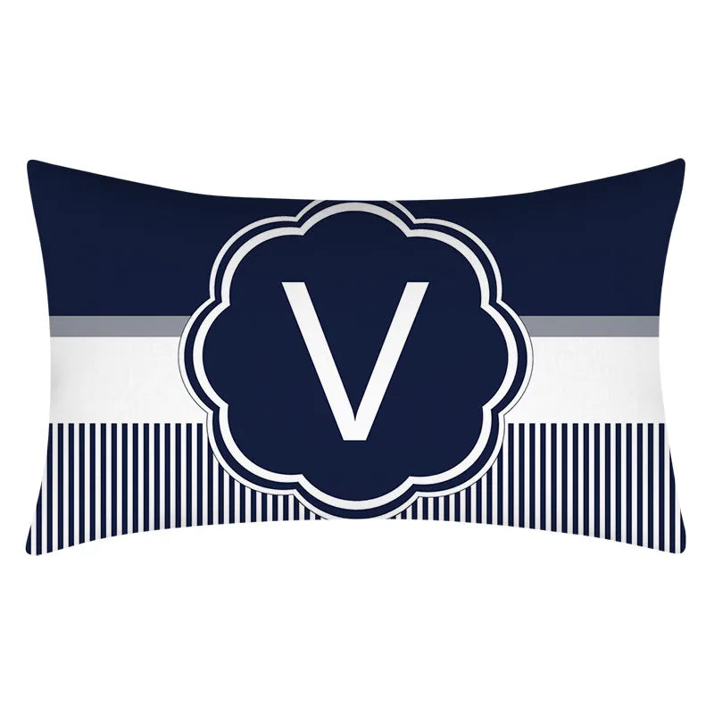 Axyaa Blue Stripe Pillowcase 30X50 for Sofa Chair Decor