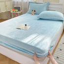 Axyaa Warm Flannel Fitted Bed Sheet, Coral Fleece Mattress Cover