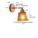 Axyaa Vintage Glass LED Wall Sconce Amber Lampshade Bathroom Mirror Light