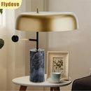 Axyaa Black Marble Art Desk Lamp for Home and Office LED Lighting