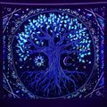 Axyaa Psychedelic Tree of Life Fluorescent Tapestry UV Wall Hanging
