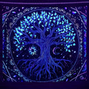 Axyaa Psychedelic Tree of Life Fluorescent Tapestry UV Wall Hanging