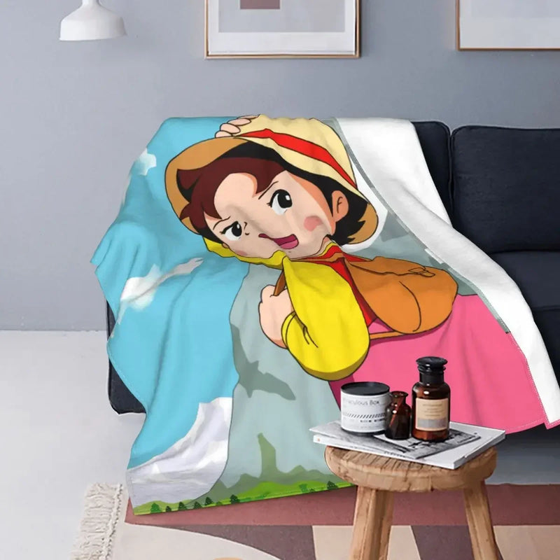 Heidi Alps Fleece Blanket Soft Cozy Throw Bedding for Sofa by Axyaa