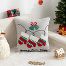 Axyaa Christmas Red Santa Claus Embroidered Cushion Cover - Home Decor