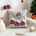 Axyaa Santa Claus Cartoon Embroidered Christmas Pillow Cover - Holiday Decor