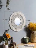 Nordic Boho Macrame Round Wall Mirror by Axyaa - Home Decor Crafts