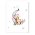Axyaa Boho Cloud Moon Bear Nursery Wall Art Poster Kids Room Decor