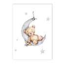 Axyaa Boho Cloud Moon Bear Nursery Wall Art Poster Kids Room Decor