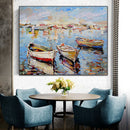Axyaa Sailing Boat Abstract Sea Canvas Wall Art Print for Home Décor