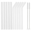 Axyaa Glass Straws - 10Pc Colorful Reusable Eco-friendly Drinking Straws