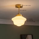 Axyaa White Glass LED Pendant Lamp - Nordic Modern Hanglamp for Home, Bedroom, Living Room