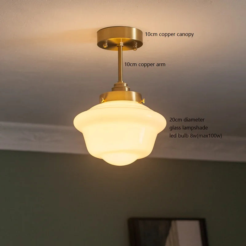 Axyaa White Glass LED Pendant Lamp Nordic Modern Hanglamp for Home, Bathroom, Bedroom