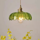 Stained Glass Pendant Lights by Axyaa - Green & White Vintage Art for Kitchen & Dining Room